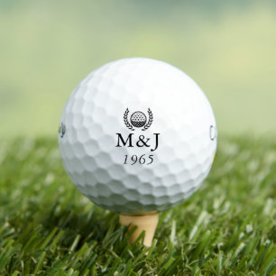 Personalisiertes Monogramm Hochzeit Jubiläumsdatum Golfball