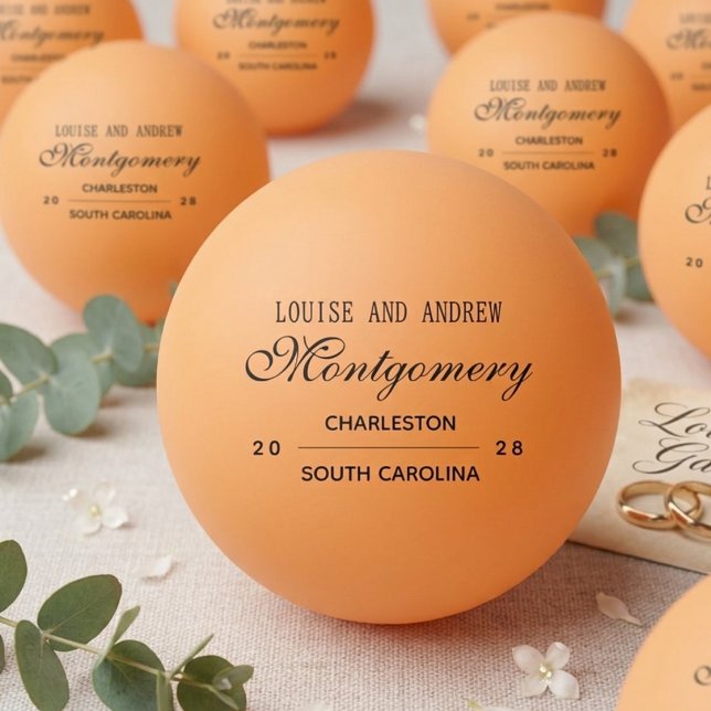 Personalisiertes Monogramm Hochzeit Tischtennisball (Personalized Monogram Wedding Ping Pong Ball)