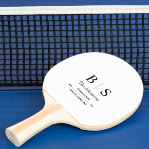 Personalisiertes Monogramm Hochzeits Tischtennissc Tischtennis Schläger