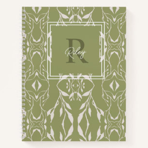 Personalisiertes Monogramm in Salbeigrün Notizbuch