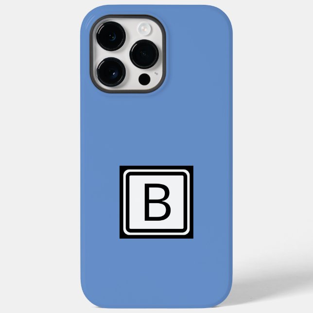 Personalisiertes Monogramm in schwarzer Doppelbox  Case-Mate iPhone Hülle (Rückseite)