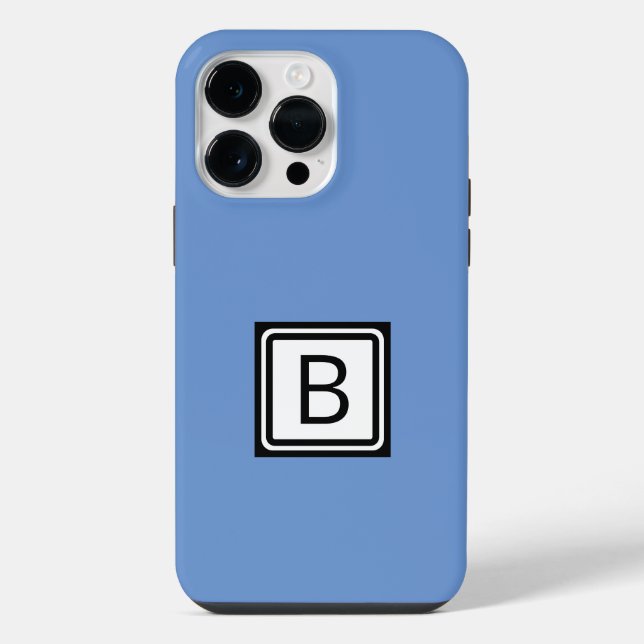 Personalisiertes Monogramm in schwarzer Doppelbox  iPhone Hülle (Rückseite)
