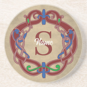 Personalisiertes Monogramm Initial keltisches Desi Getränkeuntersetzer
