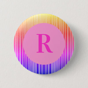 Personalisiertes Monogramm Initial Pink Ombre Button