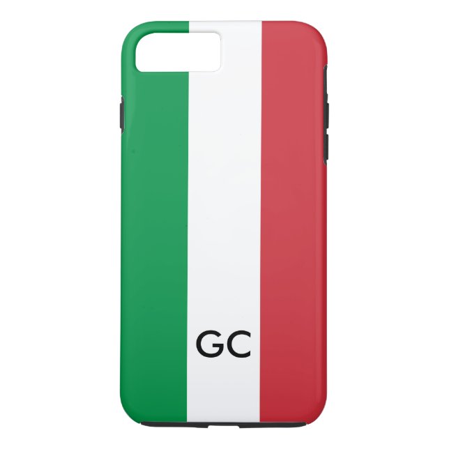 Personalisiertes Monogramm italienischen Flagge Case-Mate iPhone Hülle (Rückseite)