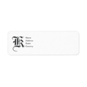 Personalisiertes Monogramm K Absenderetikett