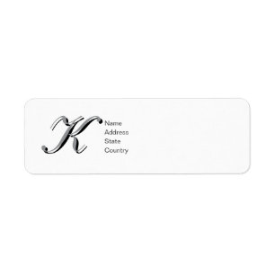 Personalisiertes Monogramm K Schrift Rücksendeetik