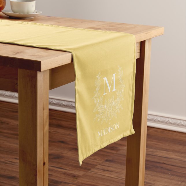 Personalisiertes Monogramm Kurzer Tischläufer (Beispiel)