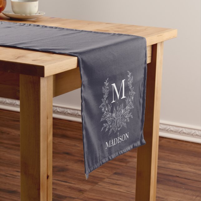 Personalisiertes Monogramm Kurzer Tischläufer (Beispiel)