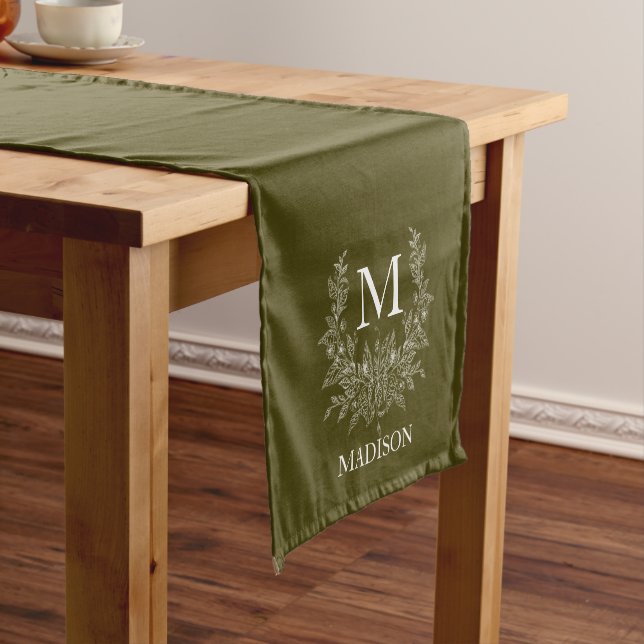 Personalisiertes Monogramm Kurzer Tischläufer (Beispiel)