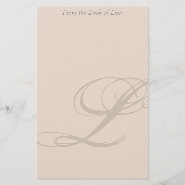 Personalisiertes Monogramm L Briefpapier (Vorderseite)