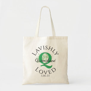 Personalisiertes Monogramm LAVISTISCH LIEBTE grüne Tragetasche