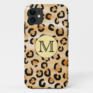 Personalisiertes Monogramm-Leopard-Druck-Muster Case-Mate iPhone Hülle