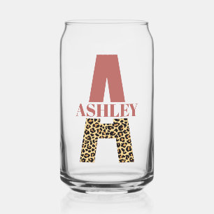 Personalisiertes Monogramm Letter A Pink Leopard-D Dosenglas