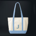 Personalisiertes Monogramm LICHT BLAU   NATÜRLICHE Tragetasche<br><div class="desc">Personalisiertes Monogramm LICHT BLAU   NATÜRLICHE TASCHE. Individuell gestalten Sie Ihre eigene Tasche!</div>