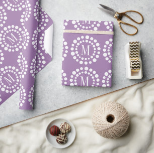 Personalisiertes Monogramm Lila Geschenkpapier