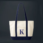 Personalisiertes Monogramm MARINE-BLAU   Tragetasche<br><div class="desc">Personalisiertes Monogramm MARINE-BLAU   NATÜRLICHE TASCHE.  Gewohnheit stellen Ihre eigene Tasche her!</div>