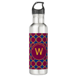 Personalisiertes Monogramm Maroon CIRCLES Edelstahlflasche