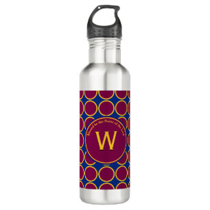 Personalisiertes Monogramm Maroon CIRCLES Edelstahlflasche