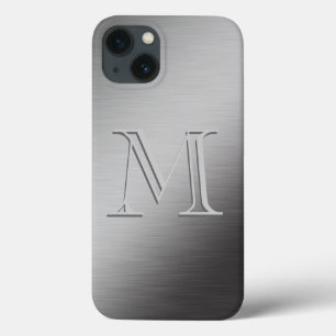 Personalisiertes Monogramm Metalloptik iPhone 13 Hülle