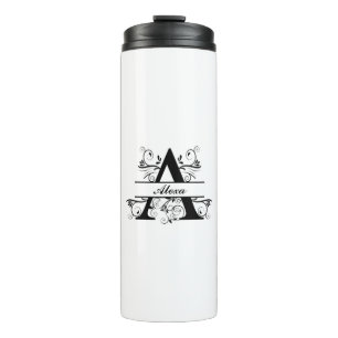 Personalisiertes Monogramm mit Name (A) Thermosbecher