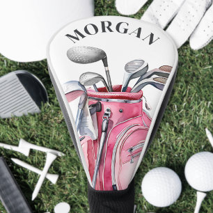 Personalisiertes Monogramm mit rosa Namen Golf Headcover