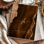 Personalisiertes Monogramm Mocha Brown Gold Agate  Planer<br><div class="desc">Dieser elegante 2025-Planer besticht durch ein mocha-braunes Aquarelldesign mit vergoldetem Imitat-Glitzer. Personalisieren Sie es mit Monogramm-Initialen in trendigem goldfarbenem Schriftzeichen,  zusammen mit dem Namen und dem Jahr in serifenlosen Schriftart.</div>