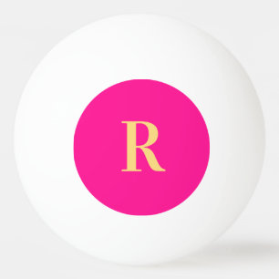 Personalisiertes Monogramm Modern Hot Pink Tischtennisball