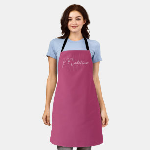 Personalisiertes Monogramm Modern Rosa Schürze