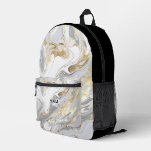 Personalisiertes Monogramm Moderne Marmor Bedruckter Rucksack