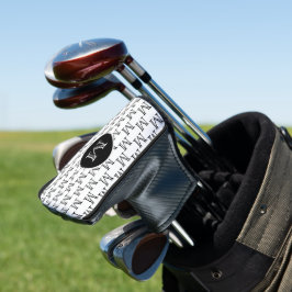 Personalisiertes Monogramm-Muster weiß und schwarz Golf Headcover