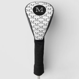 Personalisiertes Monogramm-Muster weiß und schwarz Golf Headcover