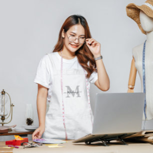 Personalisiertes Monogramm Name Foto Farbe hinzufü Schürze