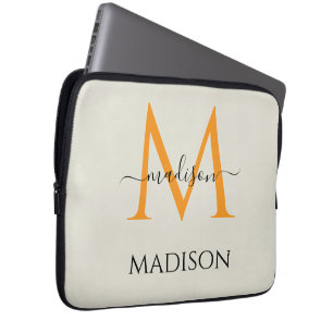 Personalisiertes Monogramm & Name Laptopschutzhülle