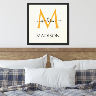 Personalisiertes Monogramm & Name Leinwanddruck