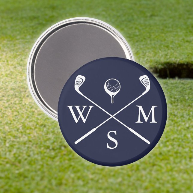 Personalisiertes Monogramm Navy Blue Magnet (Personalized Custom Monogram Navy Blue Magnet)