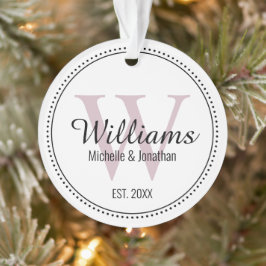 Personalisiertes Monogramm Neuroblau-Rosa-Acryl Ornament