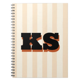 Personalisiertes Monogramm Neutrale Streifen, Benu Notizblock