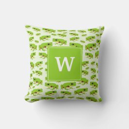 Personalisiertes Monogramm Niedliches Green Tree F Kissen