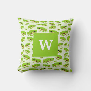 Personalisiertes Monogramm Niedliches Green Tree F Kissen