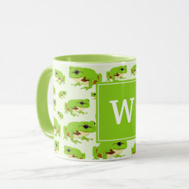 Personalisiertes Monogramm Niedliches Green Tree F Tasse
