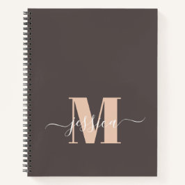 Personalisiertes Monogramm-Notebook in Braun und B Notizbuch