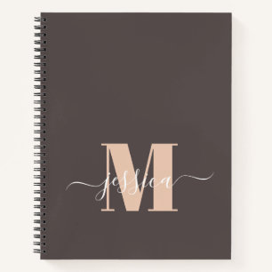 Personalisiertes Monogramm-Notebook in Braun und B Notizbuch