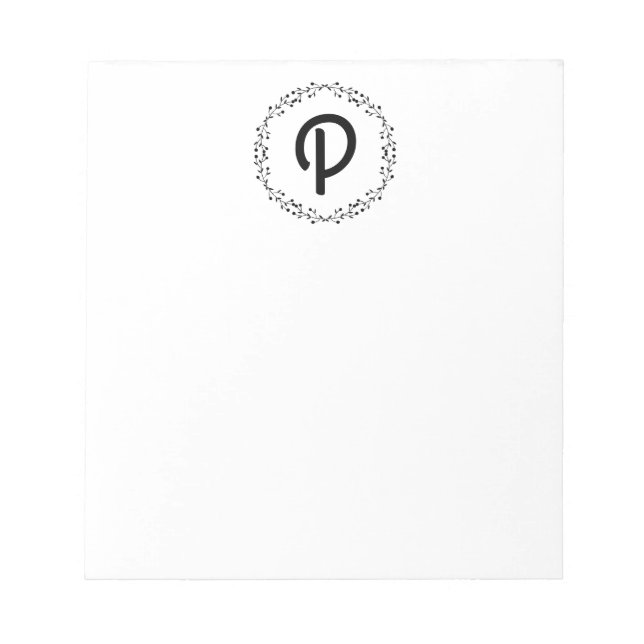 Personalisiertes Monogramm Notepad Notizblock (Vorderseite)