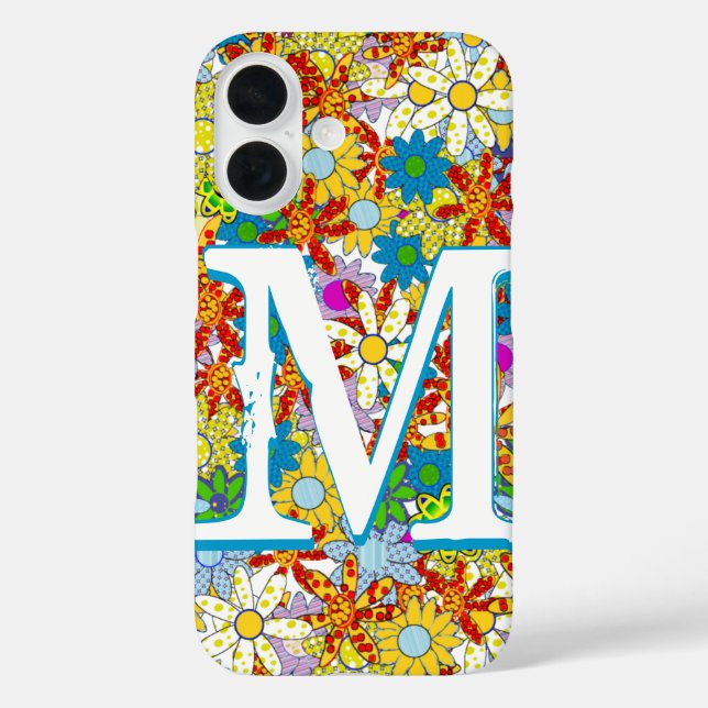 Personalisiertes Monogramm oder Blumenmuster Case-Mate iPhone Hülle (Rückseite)