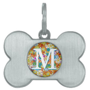 Personalisiertes Monogramm oder Blumenmuster Tiermarke