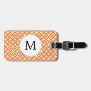 Personalisiertes Monogramm Orange-Doppelringe Gepäckanhänger