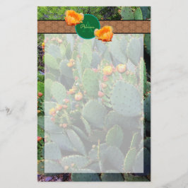 Personalisiertes Monogramm Orange Prickly Pear Cac Briefpapier