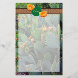 Personalisiertes Monogramm Orange Prickly Pear Cac Briefpapier