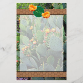 Personalisiertes Monogramm Orange Prickly Pear Cac Briefpapier